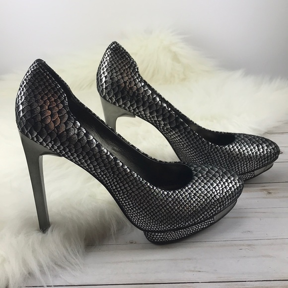 BCBGMAXARIZA Metallic Snake Scale Heels - Picture 5 of 6